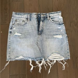 Pistola distressed jean mini skirt